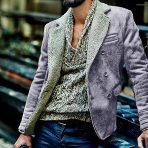 Men's Jackets Men Coats Long Sleeve Lapel Collar Warm Faux Fur Casual Single-breasted Pocket Autumn For Chaquetas