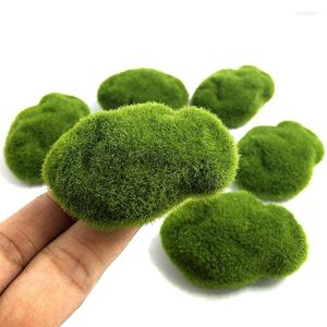 Dekorativa blommor Fake Moss Rock Flocking Stone Lawn Micro Landscape Succulent Diy Decoration Accessories Grass Aquarium Garden Plant Mossy