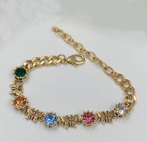 Gorgeous Colorful Rhinestone Chain Bracelet Designer Butterfly Bracelets Top Quality for Women Have Stamp For Women Wedding Party Jewelry Selected Lovers Gifts