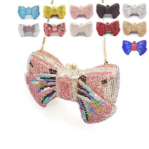 Evening Bags Classical women accessories diamonds luxury clutches bow knot crystal purses Bridal wedding party Popsicle purses 230224