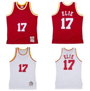 17 Elie Custom Basketball Jersey S-6XL Mitchell Ness Jersey 1993-94 Mesh Hardwoods Classics Retro White Red Men Women Youth Jerseys