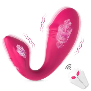 Dildo vibratore stimolazione due in uno Telecomando senza fili femminile Collo d'oca Indossabile con vibratore G-spot Giocattoli sessuali femminili Masturbazione giocattolo vibrante ZD117