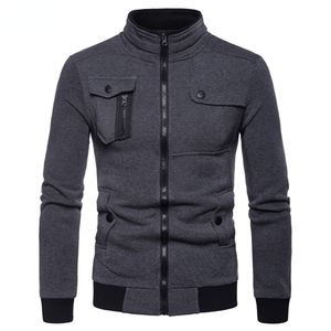 Mens Jackets Mens Jacket Stand Collar Slim Fit Cardigan Cozy Zip Coat Slant Pocket Jacket 230224