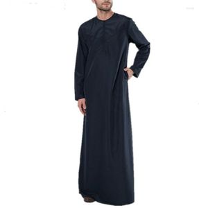 Etniska kläder Mode Män Muslim Abaya Jubba Thobes Arabiska Pakistan Dubai Kaftan Islamiska Saudiarabien Casual Lång Blusrockar Skjorta