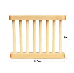 American Classic Natural Bamboo Wooden Soap Dishes Wood Soaps Tray Holder Storage Rack Plate Box Container for Bath Shower Bathroom 50pcs 11.5*9cm