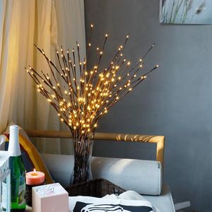 Decorative Flowers 5 Forks Artificial Plants Decoration Light Simulation Tree Branches Wedding Valentines Home Single 20 Lights