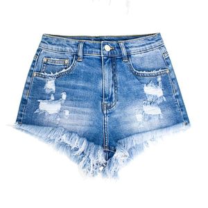 Kvinnors shorts Catonatoz 2479 Fashion Vintage Tassel Hole Ripped High Maisted Jeans Punk Sexy Woman Denim