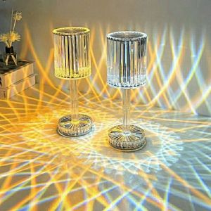 Żyrandole kryształowa lampa stołowa dotyk pilot sterowania akrylową lampą nocną ładowni lampa nocna LED nocna światło światła dekoracja