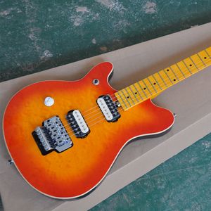 Orange 6 Strings Left Hand Electric Guitar with HUmbuckers Maple Fretboard Customizable