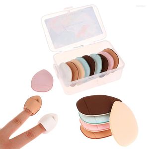 Sminkborstar 10st Mini Size Finger Puff Set Sponge Concealer Foundation Detail Professionella kosmetiska kuddar