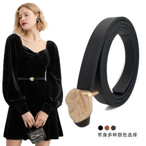 Belts 2023 Casual Fashion Ladies Thin Belt Buckle Women Suit Dress Luxury Brand Fashion Belts for High Quality Ladies Leather Korea Z0223