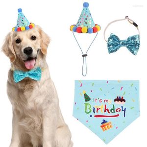 Hundkläder 1 st födelsedag bandana söt med hatt bow krage husdjur leveranser klädtillbehör