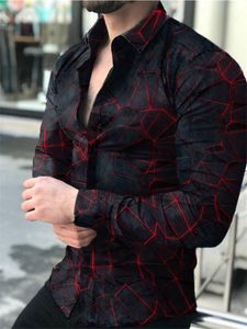 Mens Casual Shirts Spring Autumn Men Fashion Shirts Turndown Collar Butted Shirt Mens Casual Digital Printing Long Sleeve Tops Streetwear 230224