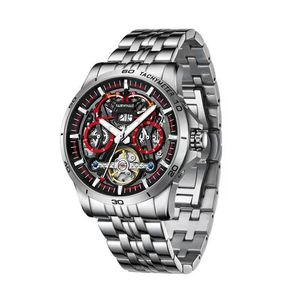 Nowy zegarek Mark Huafei Mechanical Men Waterproof High-Grade Automatic Tourbillon Dust-Out-Out Mand's Men's Wrist zegarek Luksusowy zegarek