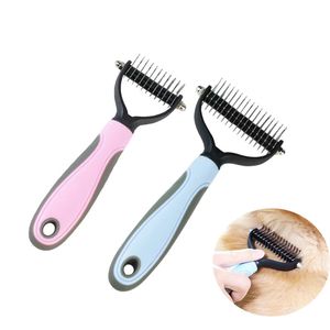 Pets Beauty Tools Fur Knot Cutter Dog Grooming Shedding Tool Pet Cat Hair Removal Comb Brush Double Sided Pet Products 0224