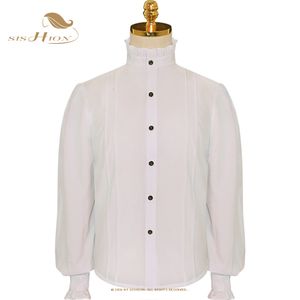 Męskie koszule Sishion Męskie Renesansowe odzież koszula Medieval Steampunk Pirate Tops Chemise Homme White vintage koszule dla mężczyzn VD1987 230224