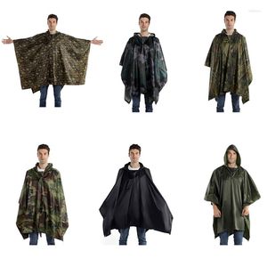 Trench da uomo Adulto Unisex Camouflage Rain Poncho Mantella con cappuccio con coulisse Campeggio esterno Escursionismo Impermeabile impermeabile per JACKET Cove