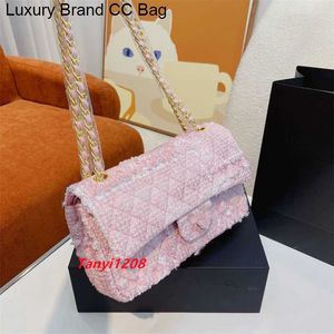 CC Cross Body Fashion Small Shoulder Bags Designer Lady Clutch Purses Autumn Hot Style Classic CF Chain Crossbody Bag Populära kvinnors handväskor Nya rosa plånböcker L