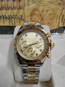 Con scatola originale Orologi da uomo di lusso 116500LN Orologio Montre De Luxe Orologi da polso automatici Anello in acciaio Lunetta 316L Fibbia pieghevole regolabile 20 Colore quadrante dorato 2023