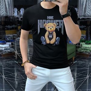 Novo 2023 design masculino T-shirt Spring Summer Hot Diamond Letter Learves Tees de manga curta Letras casuais imprimindo tops Tamanho M-4xl