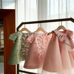 Vestidos de menina Flor Girls Dress para festa e casamento Princess Kids Dresses Lace Baby Baptism Dress 1st Birthday Party Vestidos vestido W0224