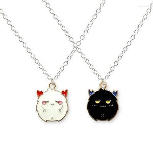 Pendant Necklaces Black White Couple Necklace Creative Devil Cute Cartoon Halloween Accessories Good Friend Gift