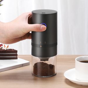 Mills Electric Coffee Grinder Cafe Automatic Beans Mill Conical Burr Machine for Home Travel Portable USB Rechargeable 230224