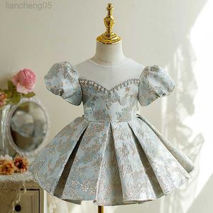 Flickans klänningar Baby Girls Spanish Lolita Princess Ball Gown Children Elegant Beading Bow Design Birthday Party Boutique Dresses Y822 W0224