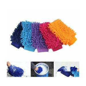 Glove Car Wash Mitt Cleaning Tools Chenille Soft And Thick Microfiber Household Cleaner Detailing Sponge Detail Clean Brush Drop Del Dh4He