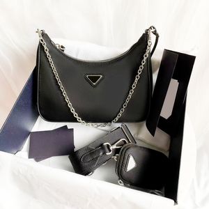 Продажа 3 штука мужчина женская роскошная дизайнеры сумки высококачественных сумочек Cleo Hobo кошельки нейлоновая цепная леди сумочка с крошечным плеч
