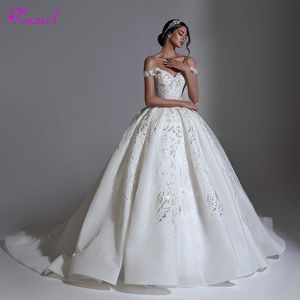 Party Dresses Fsuzwel Romantic Sweetheart Neck Lace Up Ball Gown Wedding Dress Gorgeous Beading Appliques Sparkly Tulle Princess Bridal 230224