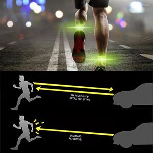 Knäskydd reflekterande band elastiska armband armbands fotledsben remmar säkerhet reflektor tejp för natt jogging walking cykling
