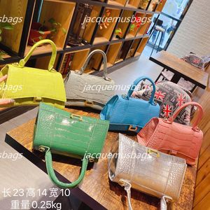 Kleine Sanduhr-Handtasche für Damen, Designer-Luxus-B-Logo-Tasche, Schultertasche mit Krokodilprägung, Abendtasche, Sanduhr-Xs-Handtasche, Größe 23–14–10 cm