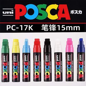 Marcadores PC 17K Marcador caneta japonesa uni posca extremo tipo grosso tipo 15mm Poster Pop baseado em publicidade graffiti acrílico