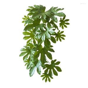 Decorative Flowers Large Artificial Hanging Plants Green Fake Papaya Leaf Vine Monstera Autumn Ivy Garden Wedding Home Decor Accessories