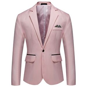 Jaqueta fina de masculino Single Basted Suit Youth Fashion Casual Wedding Banquet Dress Jacket