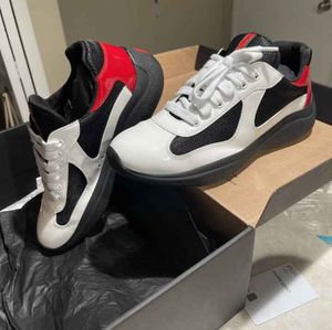 2023S Sapatos casuais de luxo Runner Sports America Cup Low Top Sneakers Shoes Men Men Comfiest Sneaker Rubber Sole Fabric Patent Leather Men's Wholesale Discount Trainer