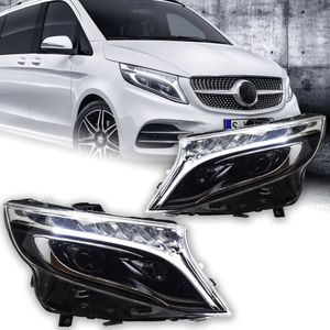 Bilinställning LED-lampan för Benz Vito-strålkastare 20 16-2022 W447 DRL Dynamiska Turn Signal Lights Auto-strålkastare