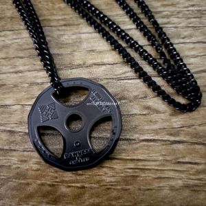 Chains Steel Dumbbell Pendant Necklace Chain Couple Fitness Gym Sport Jewelry For Men Boys Dropship