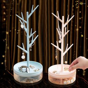 Storage Boxes Tree Model Design Jewelry Holder Earrings Necklace Ring Pendant Bracelet Cases Display Stand Tray Organizer