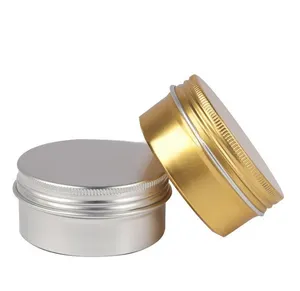 Kvalitet Färgglada aluminiumfodral Rund läppbalsam Tennlagringsburkbehållare med skruvmössa för läppbalsam, kosmetiska, ljus eller te 9 färger