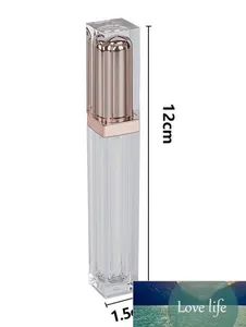 Wholesale Clear Mini Refillable Lip Balm Bottles 8ml Lip Gloss Tubes Containers with Lipbrush Gold/Silver Lid for DIY Lip Sample Travel Split Charging