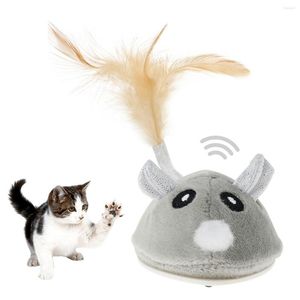 Cat Toys Interactive Mouse Toy Automatic Electric Teaser Realistic Kitten Feather Funny Slumpmässig rörelse