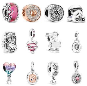 925 Pounds Silver New Fashion Charm Colored Glaze 2023 New Mother's Day Beaded Diy Accessories Bear Hot Air Balloon