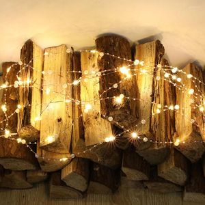 Strängar 20/50/100 LED Pearl Lights String Battery Operated Garland Fairy Christmas Holiday Wedding Party Decoration