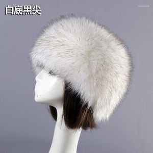 Beanies Beanie/Skull Caps Imitation Fur Roundフラットトップハット肥厚秋と冬のウールロシアのモンゴルの暖かい耳保護davi22