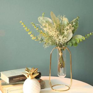 装飾的な花の花輪diyパーティー装飾ビンテージシルク人工葉植物花柄の木の枝緑の結婚式の家の装飾偽物