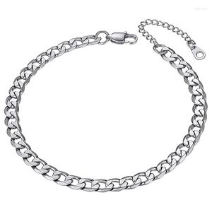 Fußkettchen GPUNK Kubanische Gliederkette für Damen Herren 8,5 2 Zoll Edelstahl/vergoldet Knöchelarmbänder Strandparty Fußschmuck