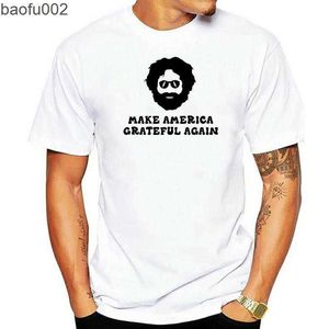 メンズのTシャツはアメリカを感謝します再びシャツは面白いジェリーガルシアグラフィックティーです