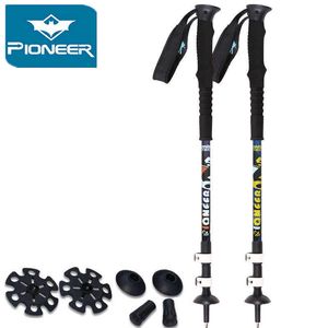 Trekkingstöcke Piomeer Outdoor Ultraleicht Camping Wandern Spazierengehen Trekkingstock Aluminiumlegierung Alpenstock Klettern Skifahren Trekkingstöcke 2 Stück J230224